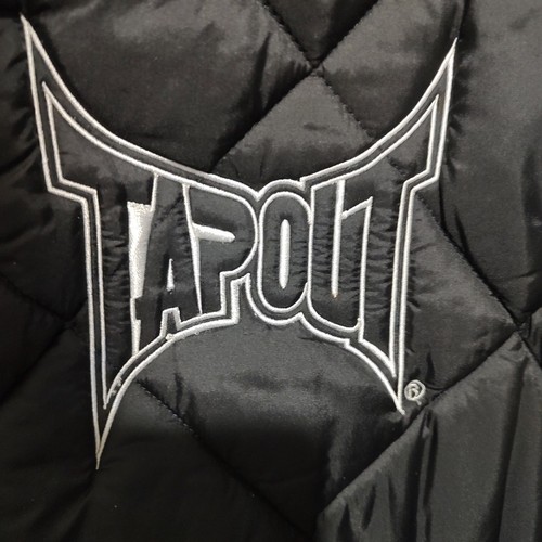 Vintage Tapout Jacke Erwachsene 2XL schwarz Stickerei Logo gesteppt Puffer Langarm Herren - Bild 8 von 11