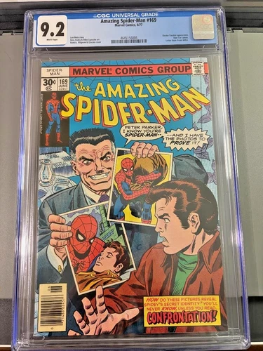 AMAZING SPIDER-MAN  #169  CGC 9.2 NEAR MINT- White Pages.