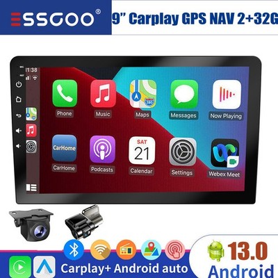 DVR+ AHD+ Android 13 CarPlay Double 2 Din Car Stereo GPS Navigation Touch Screen