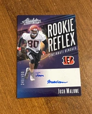 Josh Malone 2017 Absolute Rookie Reflex Auto JML Bengals Tennessee /400 RC