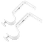 2pcs 18-22mm Adjustable Curtain Holder Curtain Drapery Rod Bracket (White)