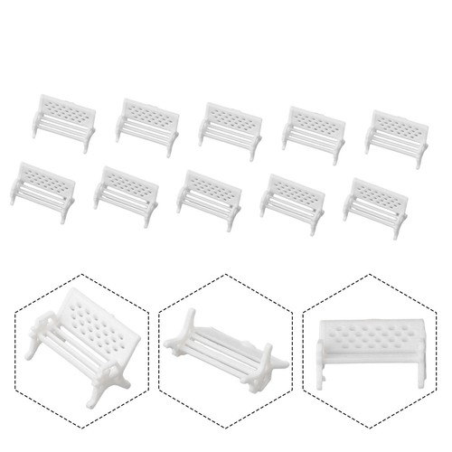 10pcs Model Tables And Chairs HO Scale 1:87 Bench Chair Settee Street Park - Picture 6 of 23