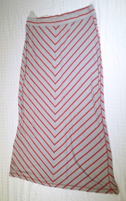 Cheapest Faded Glory womens long skirt size M 810 gray and orange chevron striped maxi Online