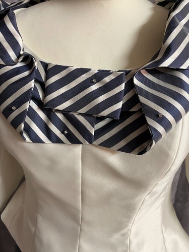 Ian Stuart Occasion Wear Dress, Ivory/Admiral Blue, ISL875, Size US20/UK22 - Picture 5 of 10