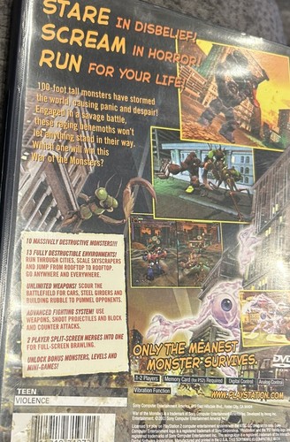 War of the Monsters (Sony PlayStation 2, 2003) NO MANUAL - Picture 2 of 2