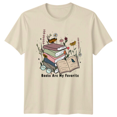 Bücher sind meine Lieblings T-Shirt Buchliebhaber, Schmetterling und Blumen