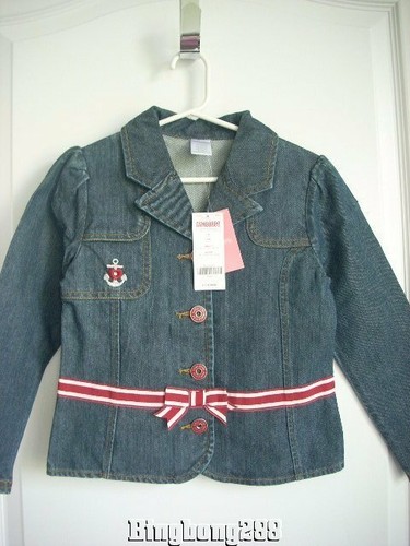 Gymboree BON VOYAGE Red Grey Denim Blazer & Sweater Girl Size 7 NWT - Spring - Picture 2 of 12