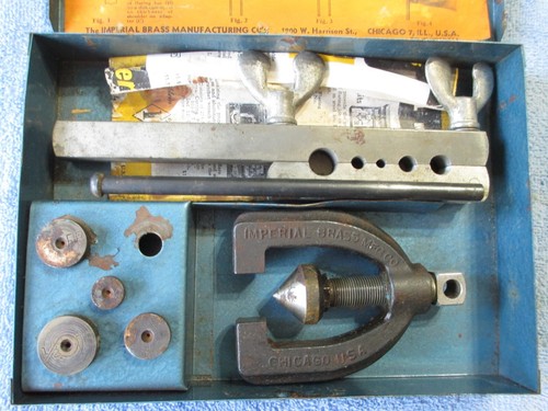 Imperial Brass Co Double Flaring Tool Kit No.93-FB For Thin Wall Tubing USA Made - Picture 3 of 23