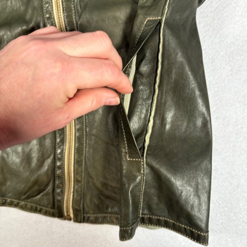 Aeronautica Miltare Women Leather Jacket With Hood Olive Green Size EU40 UK12 - Picture 3 of 19