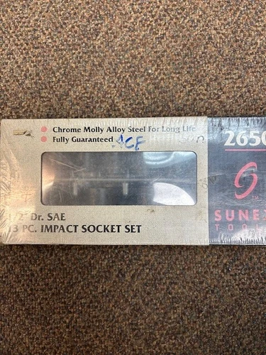Sunex 2650 13pc 1/2" Drive SAE 6pt Point Impact Socket Set Standard new on Rails