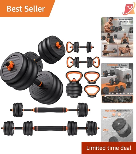 Adjustable Dumbbells Set 20-90lbs Multi-Use Free Weights for Home Gym Fitness