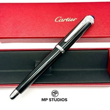 Rare Cartier Black Composite Silver Executive Rollerball Pen – AD VIP Gift