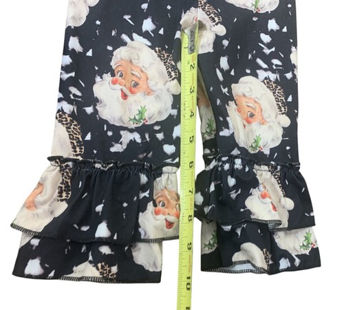 Exclusive Of Decoration Girls Santa Christmas Ruffle Top Bottoms Pants XS 6-12M - Picture 6 of 12