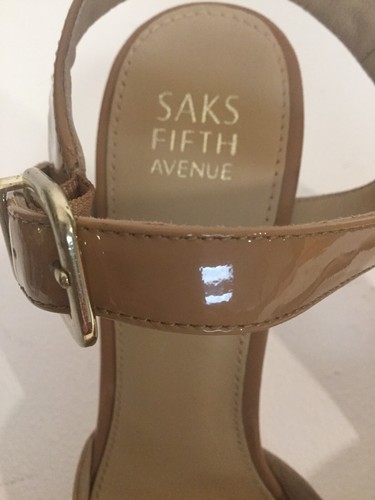 Saks Fifth Avenue Shoes Women’s Tan Size 9.5 High Heels Patent Leather - Picture 6 of 10