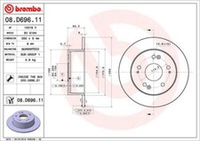 BREMBO 2x Bremsscheibe hinten Ø260 mm Voll beschichtet für Honda Integra DC5