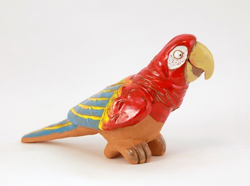 Keramik Gartenstecker Dekoration Statue Papagei Vogel H15cm Midene Handgefertigt - Bild 13 von 13