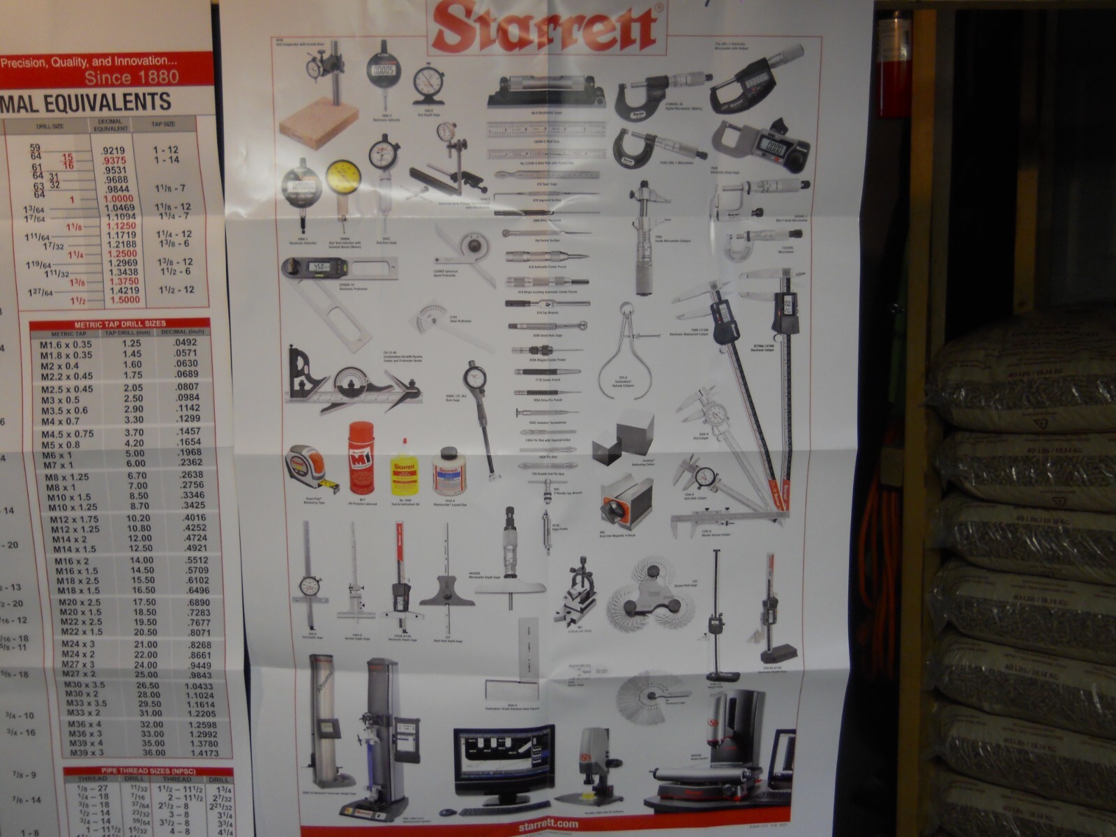 starrett-decimal-tool-reference-wall-charts-w-pocket-charts-note
