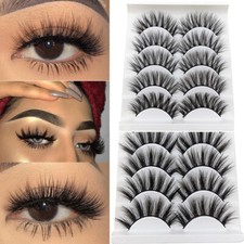 NEW 5 Pair 3D Mink False Eyelashes Wispy Cross Long Thick Soft Fake Eye Lashes 