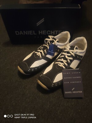 Daniel Hechter Echtleder Schuhe, Größe D44, in bianco-nero/blanc-noir