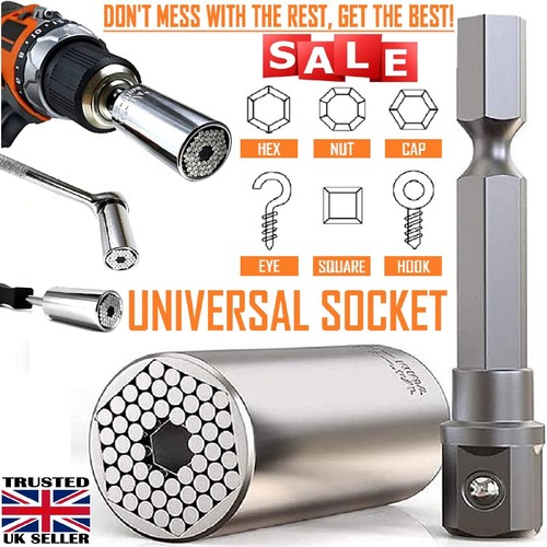 Universal socket wrench head, 7-19mm
