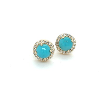 Natürliche Türkis Diamant Ohrringe 14k Y Gold 2,18 TCW zertifiziert 2.490 $ 217839