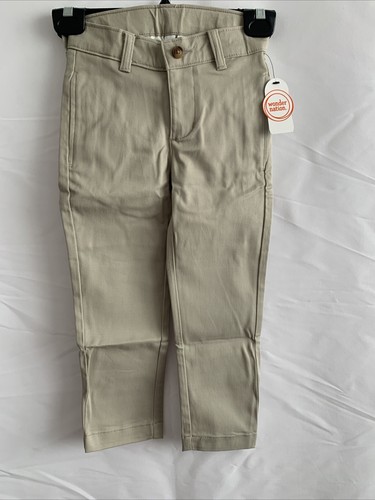 Boys School Uniform Straight Fit Stretch Chino Pants Vintage Khaki size 4 - Picture 1 of 4