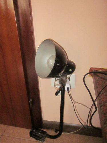 Industrielle Tischlampe 40/50er Jahre schwarz