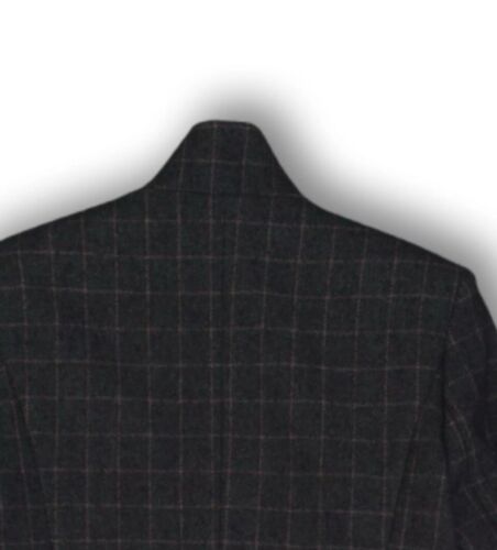Zadig & Voltaire Black White Tan Brown Wool Blend Check Womens Jacket Size 34 - Picture 4 of 8
