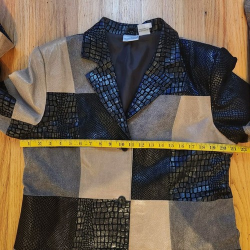 Vintage Newport News Patchwork Leather Trench Coat Size XL - Picture 5 of 8