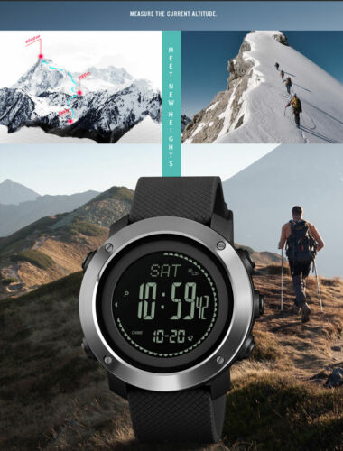 SKMEI MEN SPORTS WATCH THERMOMETER ALTITUDE PRESSURE DIGITAL WRISTWATCH 1427 0A - Picture 4 of 14