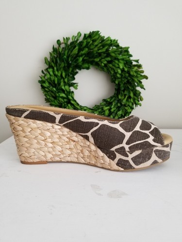 CHINESE WASH Giraffenmuster Webkeile Plateau High Heels Schuhgröße 10 👣ks3 - Bild 6 von 7