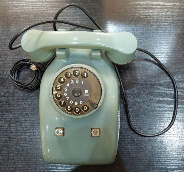 Telefono Vintage Azzurro a Disco con due Pulsanti da Ufficio e Centralino Telefono Vintage Azzurro a Disco con due Pulsanti da Ufficio e Centralino