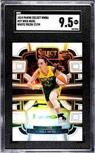 Nika Muhl🏀 2024 Panini Select WNBA - Concourse White Prizm 17/99 (RC) SGC 9.5;