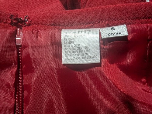 Tuta da lavoro Tahari donna tinta unita rossa giacca e gonna a campana taglia 6 classica nuova senza etichette - Foto 15 di 15