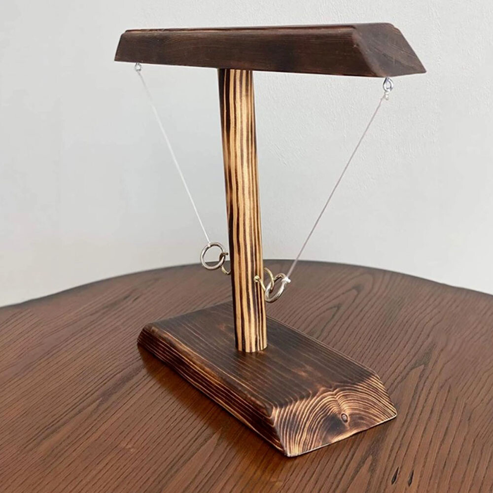 Wooden Hook and Ring Toss Battle Game Table Top Toss For Adults
