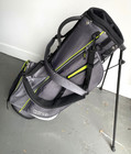 Izzo Golf Ultra Lite Stand Bag (A81102) Grey / Lime, 4 Slot Rain Hood Dual Strap