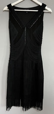 Phase Eight Fringed Little Black Dress with Diamantes UK 8 Occasion Party Event