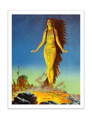 Edward Eggleston FLAME OF MESA Vintage 1931s Art Deco, Poster Reprint 22x17''