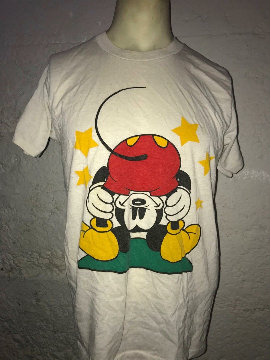 VTG 80S LARGE MICKEY MOUSE UPSIDE DOWN DISNEY SHIRT | eBay