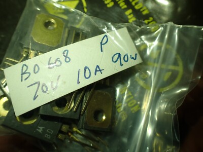 2 Transistors MOTOROLA BD608 NPN - Broches Dorées, 60V 10A, Silicium, Neufs
