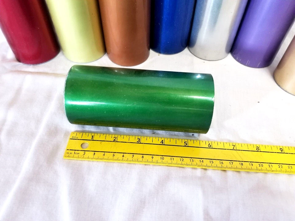 Vasos de aluminio hilados vintage PERMA TUES 8 piezas COLORIDO MCM Foto 3 de 4