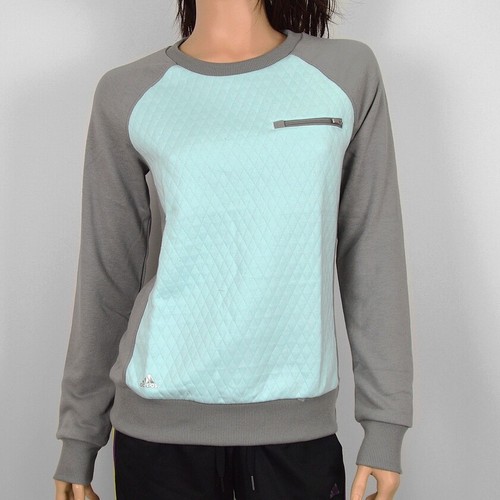 Adidas Damen Strick Pullover Sweatshirt Sport Freizeit Golf mint/grau blau 36 S - Picture 4 of 10