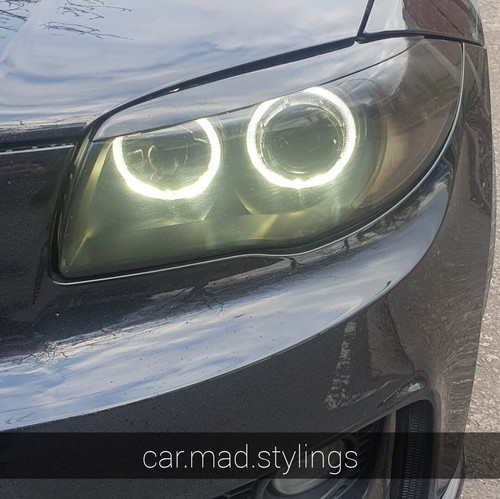 Black Plastic Eyebrows to fit BMW 1 E87 E88 E81 E82/Eyelids/Light/Brows M Sport - Afbeelding 23 van 24