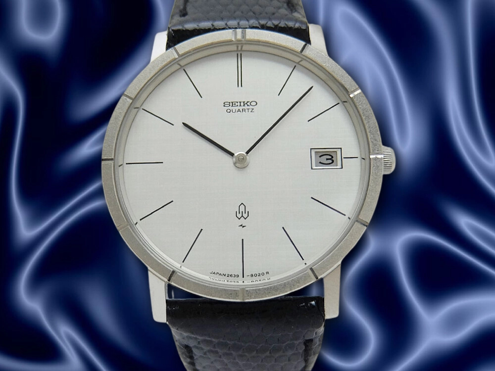 SEIKOシャリオメンズクォーツ腕時計SS SEIKO CHARIOT Watch 2639-8010 SS Engine Turned Bezel Round Silver