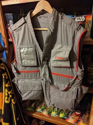 Rare Vintage 90s Canon Photography Men's Gray Multi Pocket