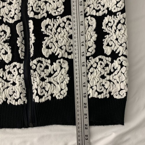 INC International Concepts Jacquard Patterned Full Zip Jacket Black White Size L - Picture 6 of 6
