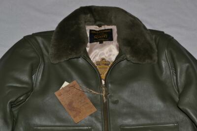 SCHOTT NYC G1SC Lambskin Wings of Gold G-1 Flight Jacket OLIVE