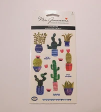 Mrs. Grossman's Lot of 1 Sheet  Brand New Package ~Collaged Cacti~ 2016 Stickers