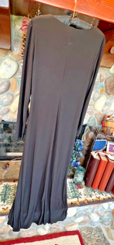 Vestido de Noche R&M RICHARDS Negro Talla 12 Hecho en EE. UU. Broche de Estrás Fluido - Imagen 12 de 23