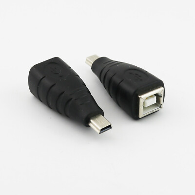 10x USB 2.0 Type B Printer Female To Mini USB 5 Pin Male Plug Adapter Convertor